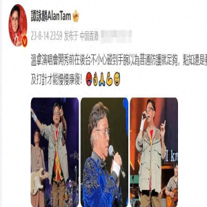 突发，72岁谭咏麟演唱会出意外！手受伤肿胀需打石膏，却被观众故意拉扯